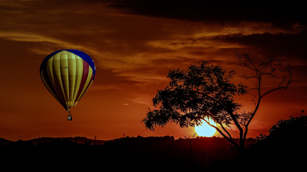 landscape  hot air balloon  sky free photo