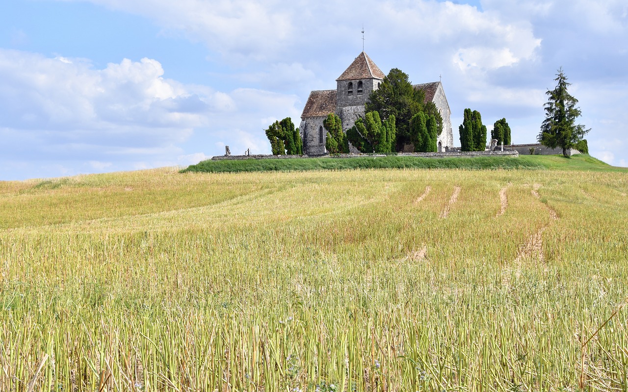 landscape  church  fields free photo