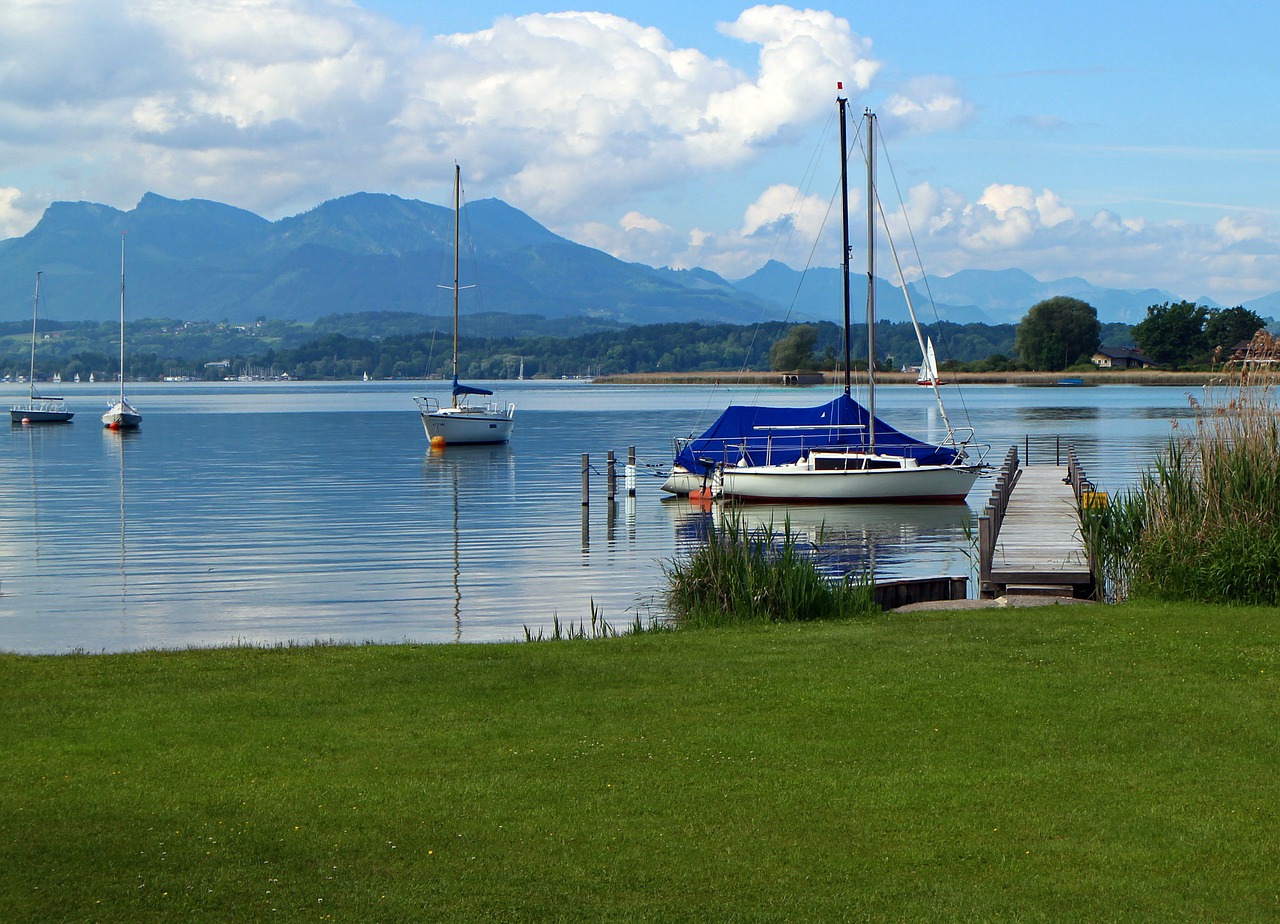 landscape chiemsee ships free photo