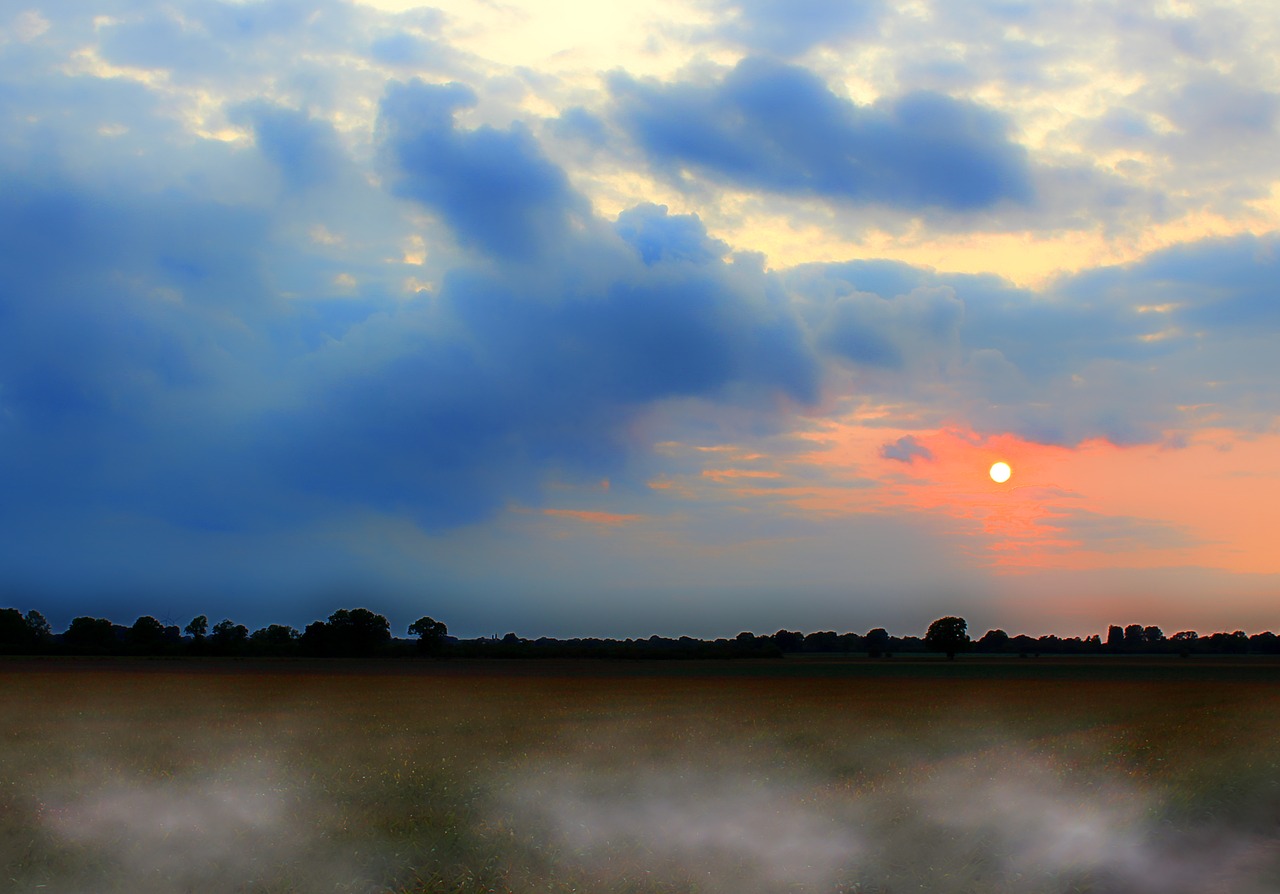 landscape  northern germany  sunset free photo