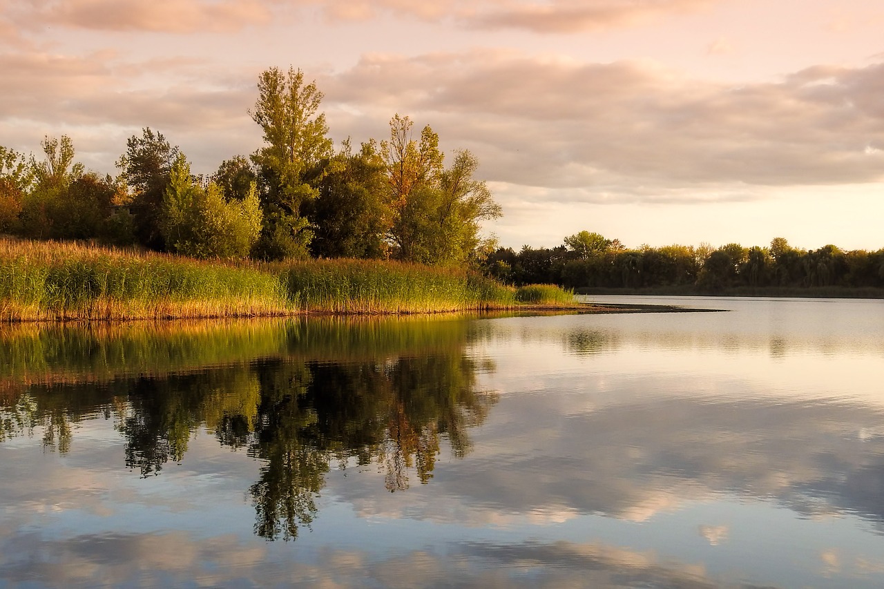 landscape  sunset  water reflection free photo