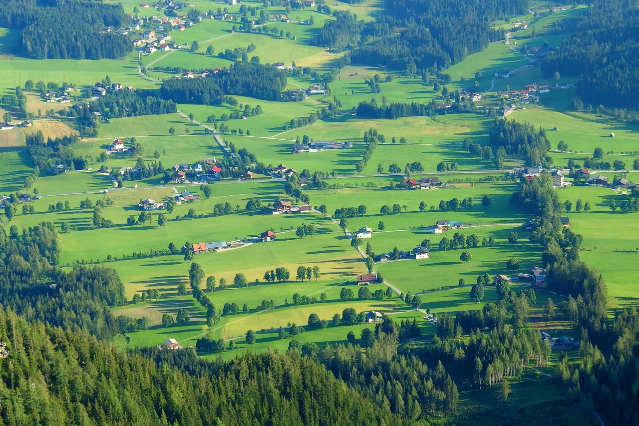 landscape  village  green free photo