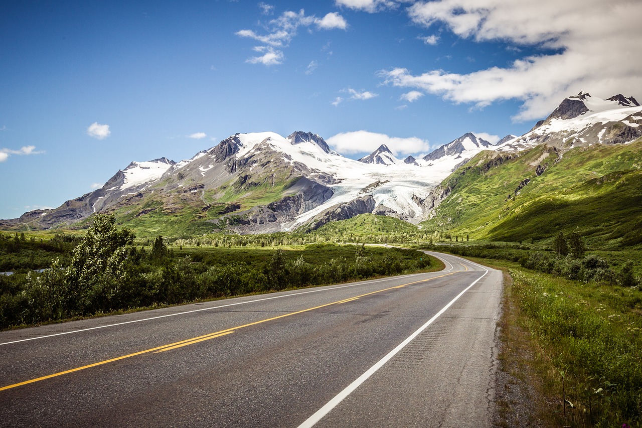 landscape  glacier  road free photo