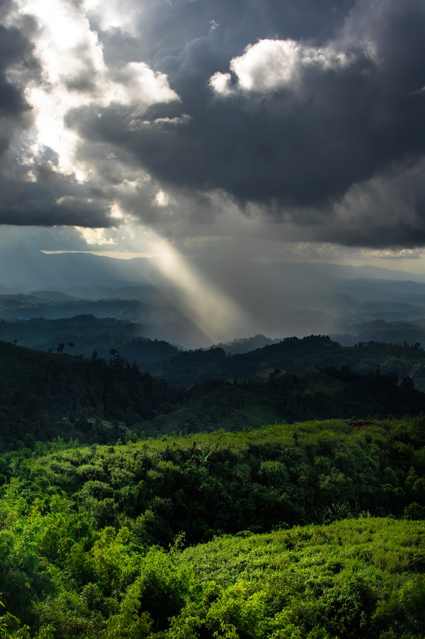 landscape  sunrays  bandarban free photo