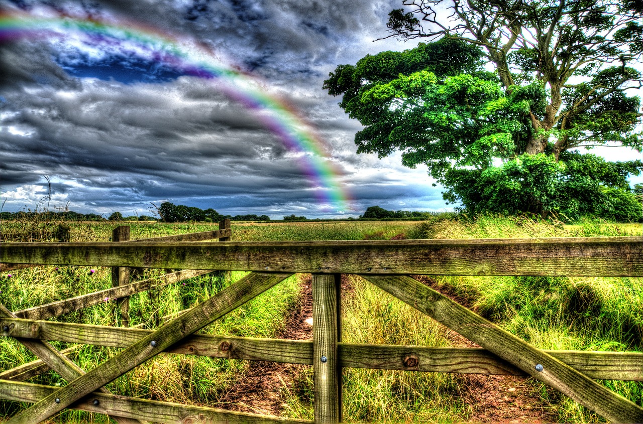 landscape rainbow hdr free photo