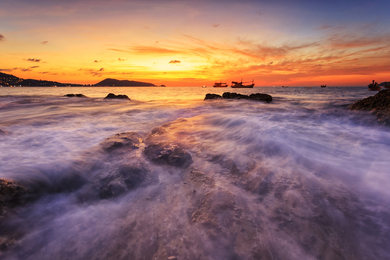 landscape  seascape  sunset free photo