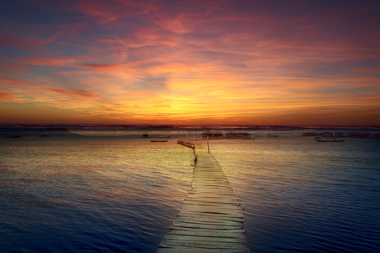 landscape  sunset  jetty free photo