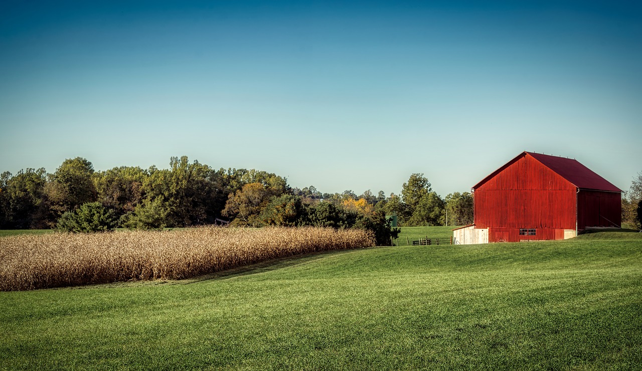 Download free photo of Landscape, farm, barn, cornfield, field - from ...