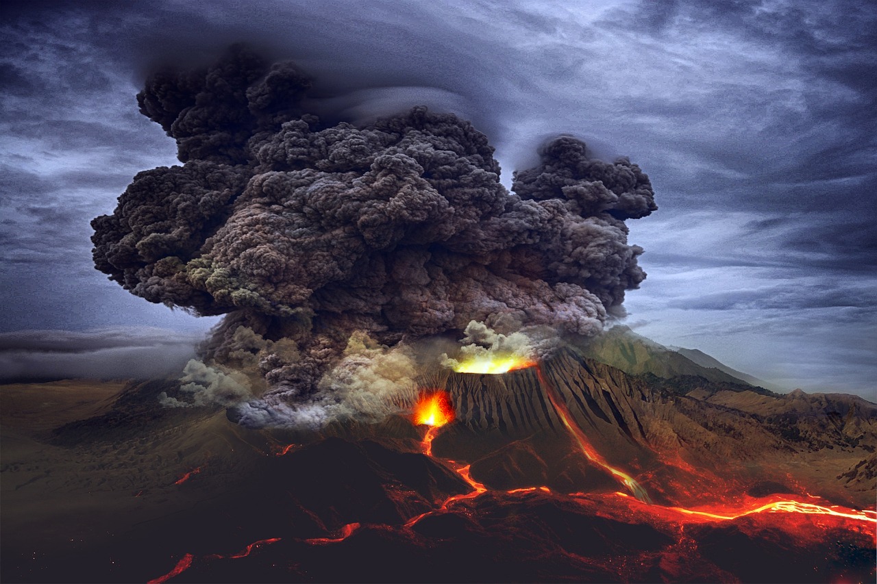 landscape  volcano  eruption free photo