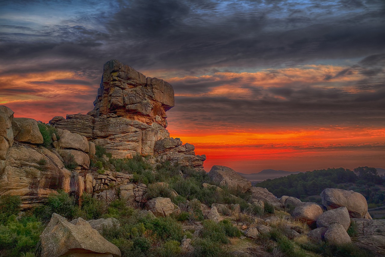 landscape  rocks  sunset free photo