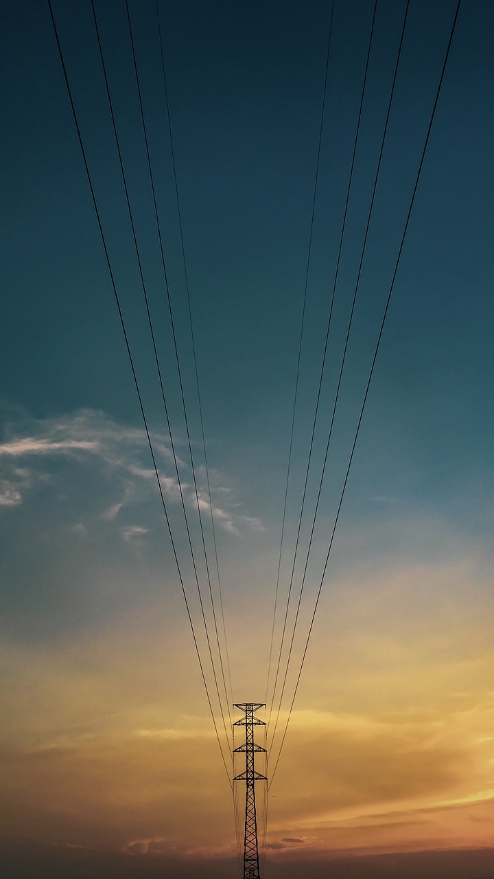 landscape  sunset  powerpoles free photo