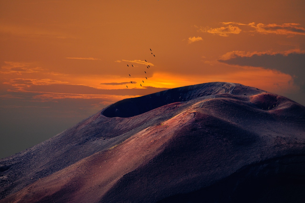 landscape  volcano  sunset free photo