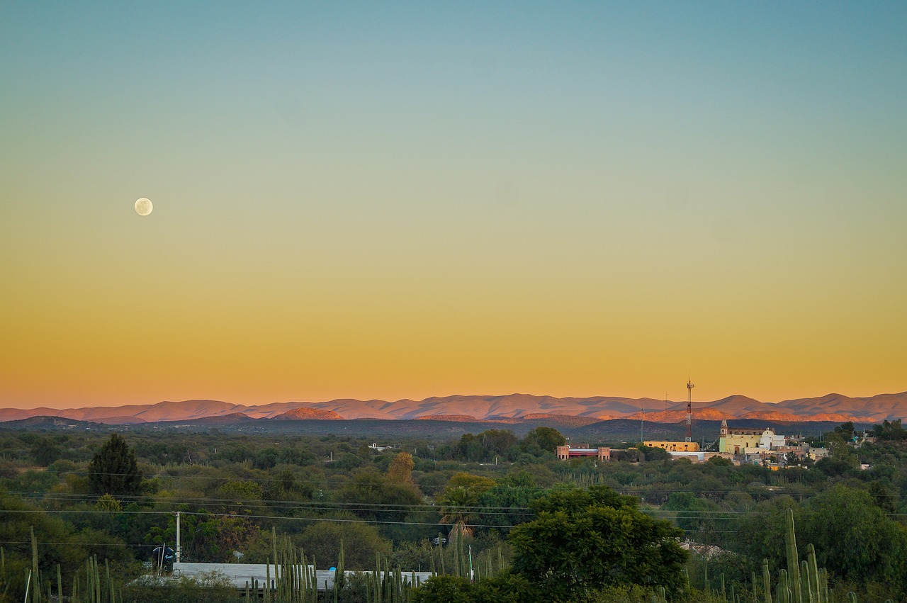 landscape  sunset  moon free photo