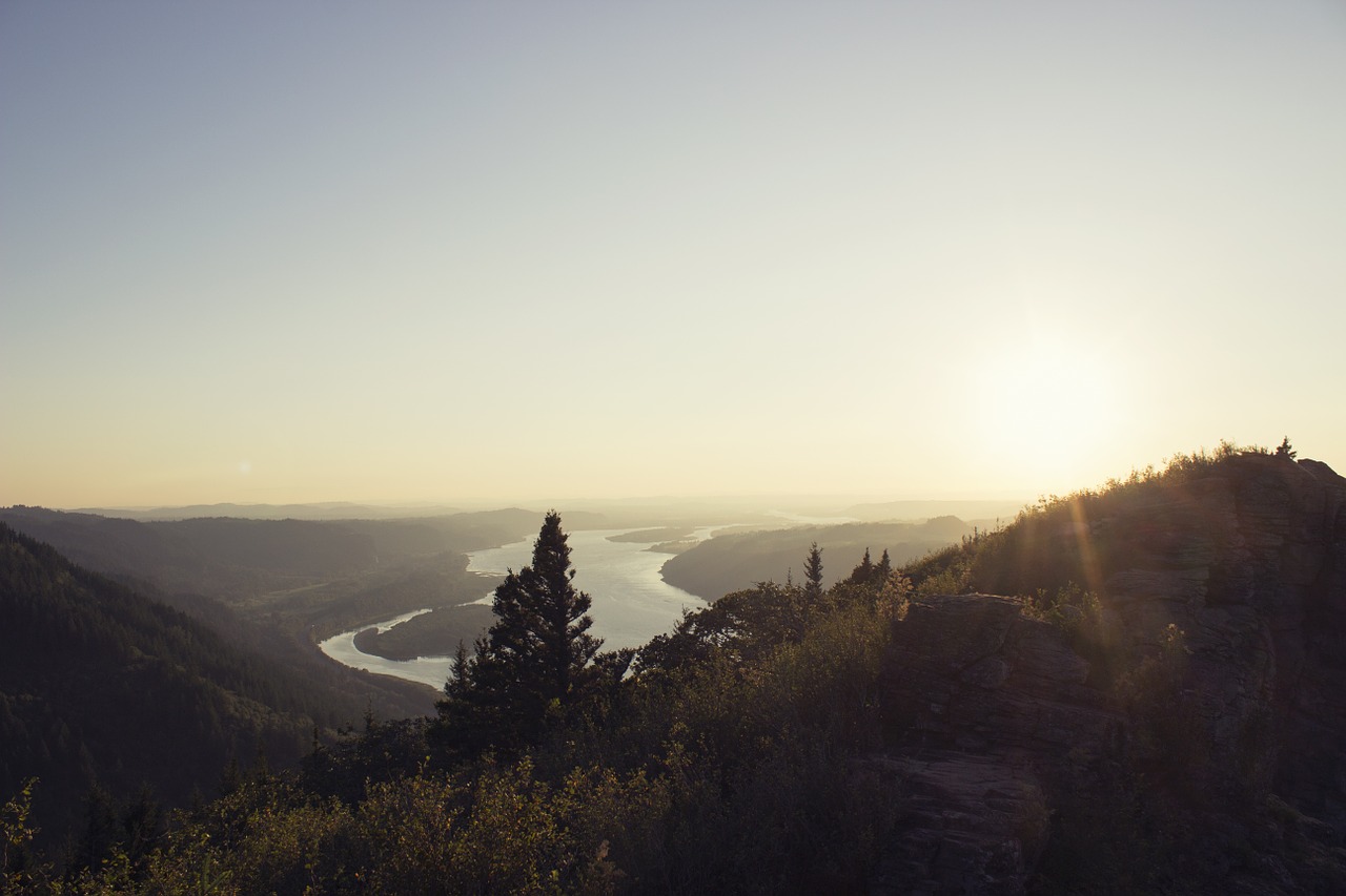 landscape sunset evening free photo