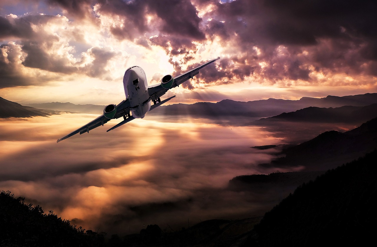 landscape aircraft clouds free photo