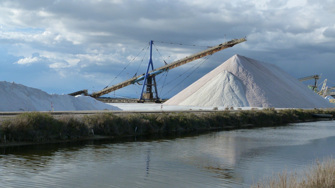 landscape industrial exploitation of salt free photo