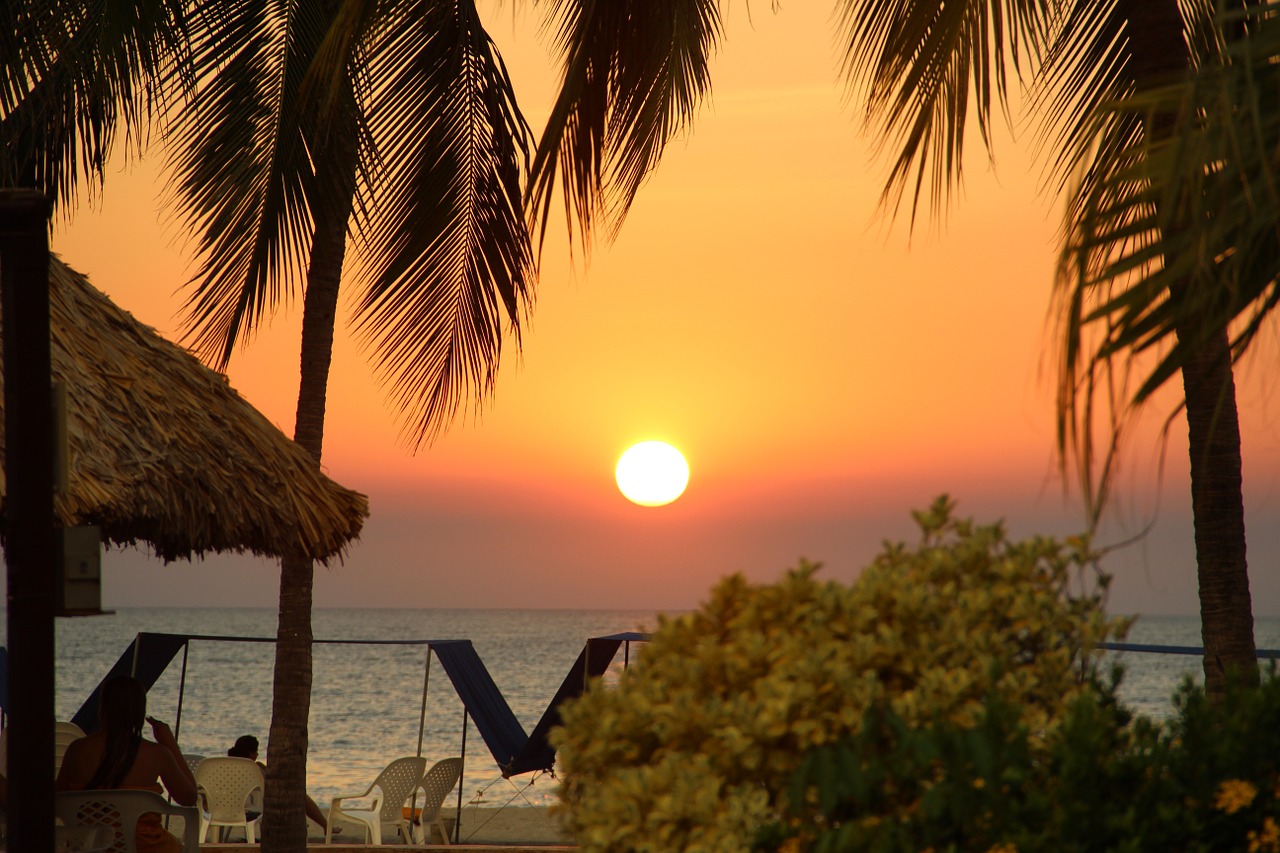 landscape beach sunset free photo