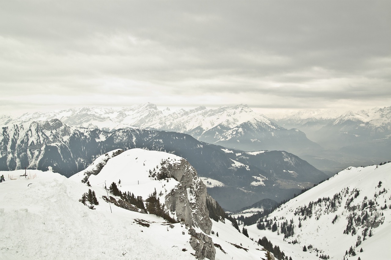 landscape mountains snow free photo