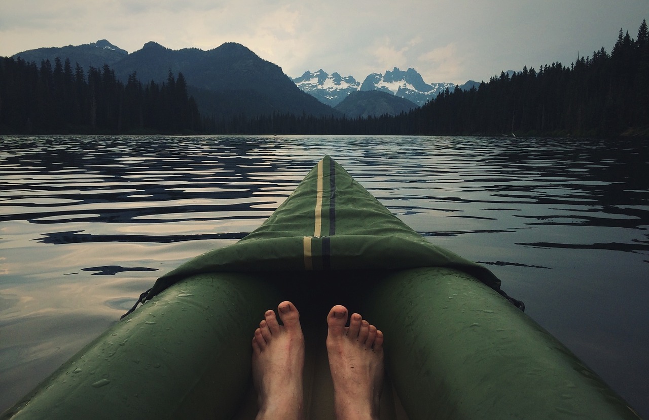 landscape lake canoe free photo