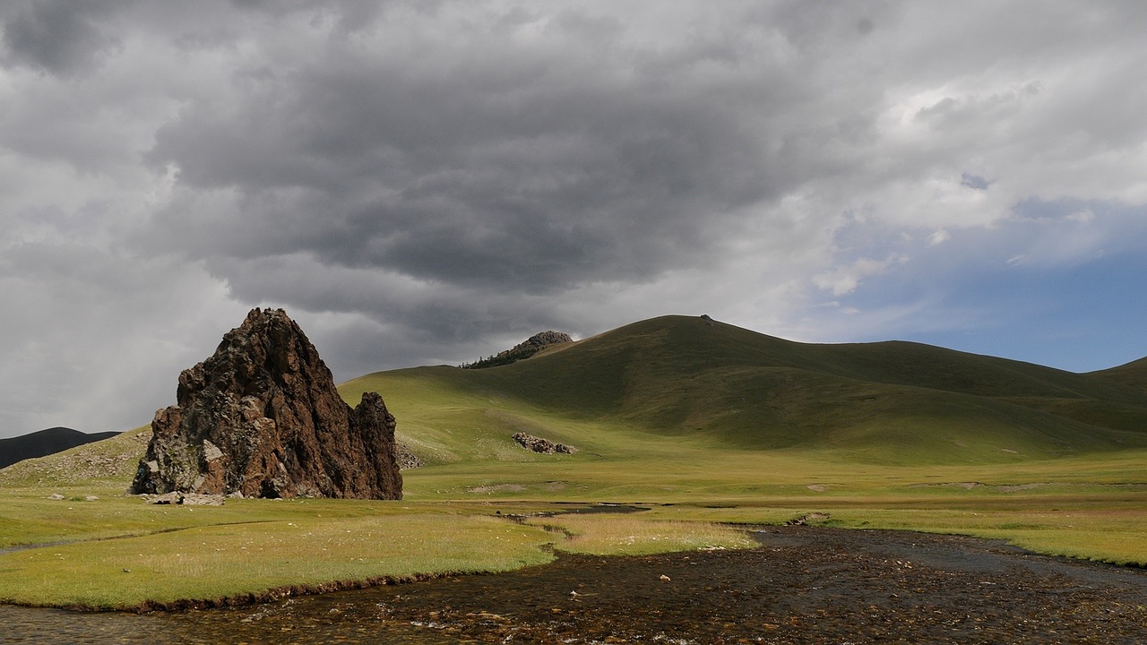 landscape mongolia clouds free photo