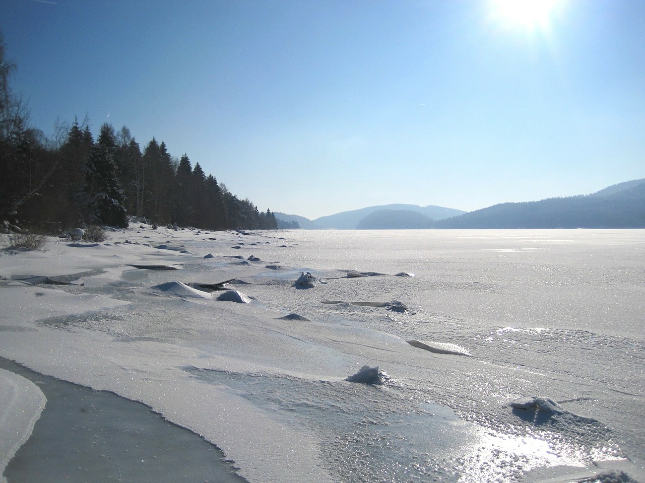 landscape winter lake free photo