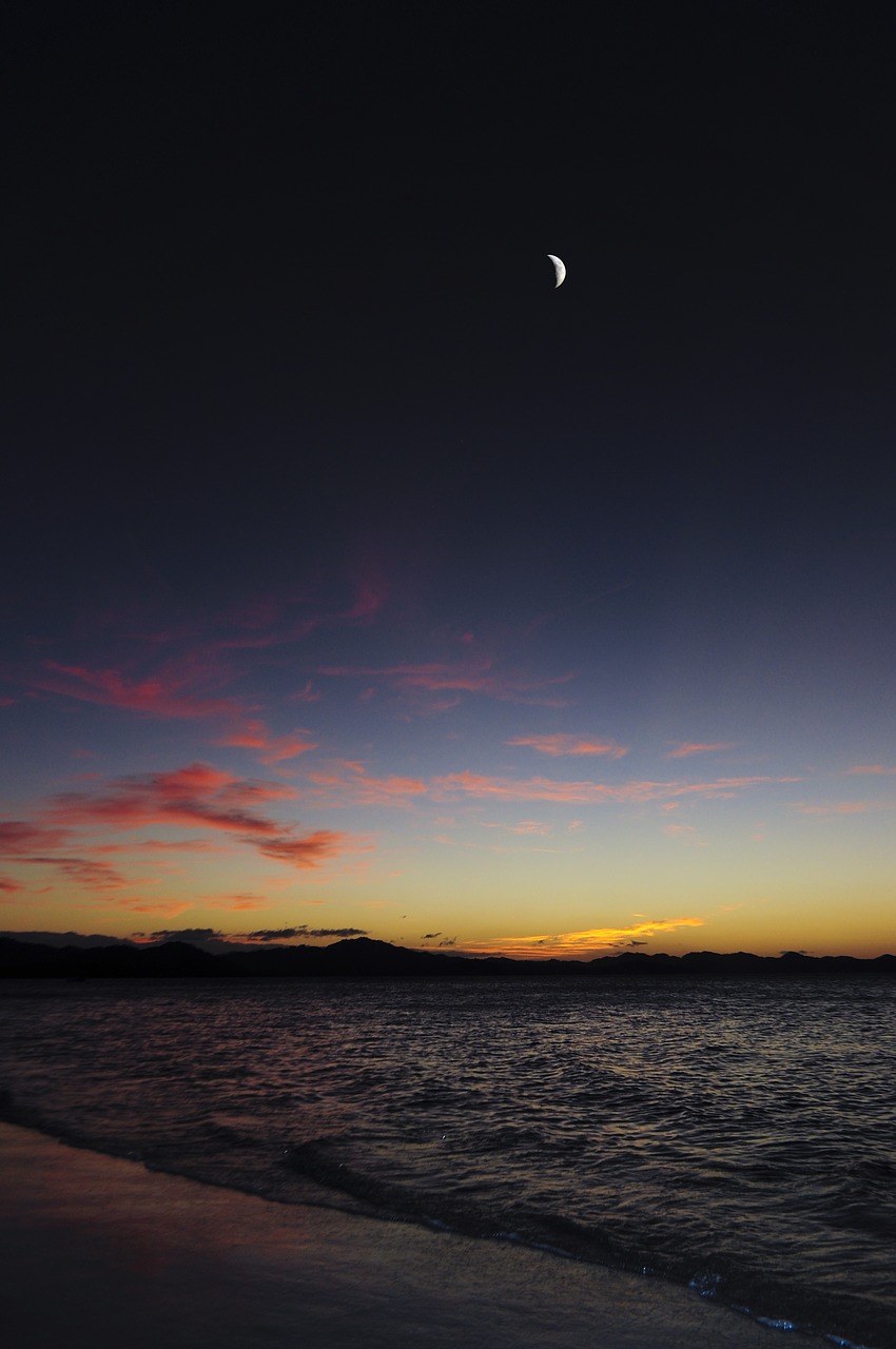 landscape beach sunset free photo