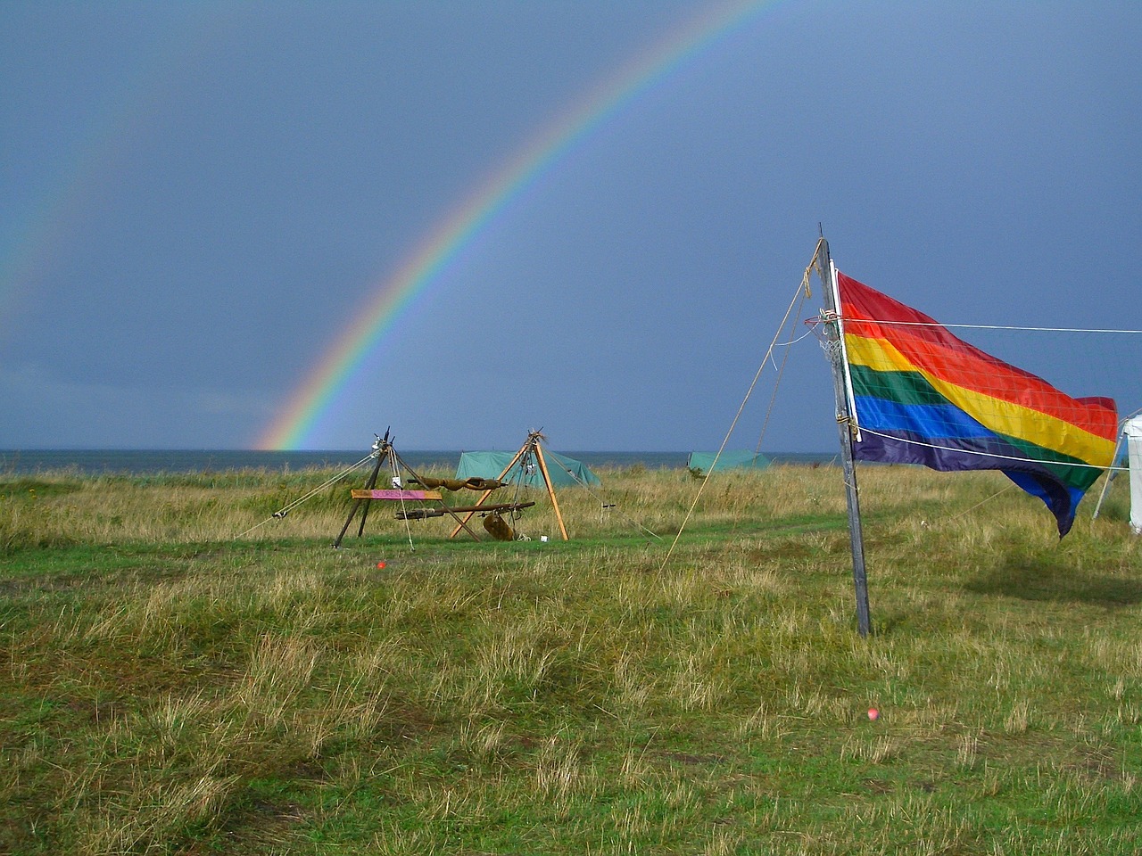 landscape rainbow flag free photo