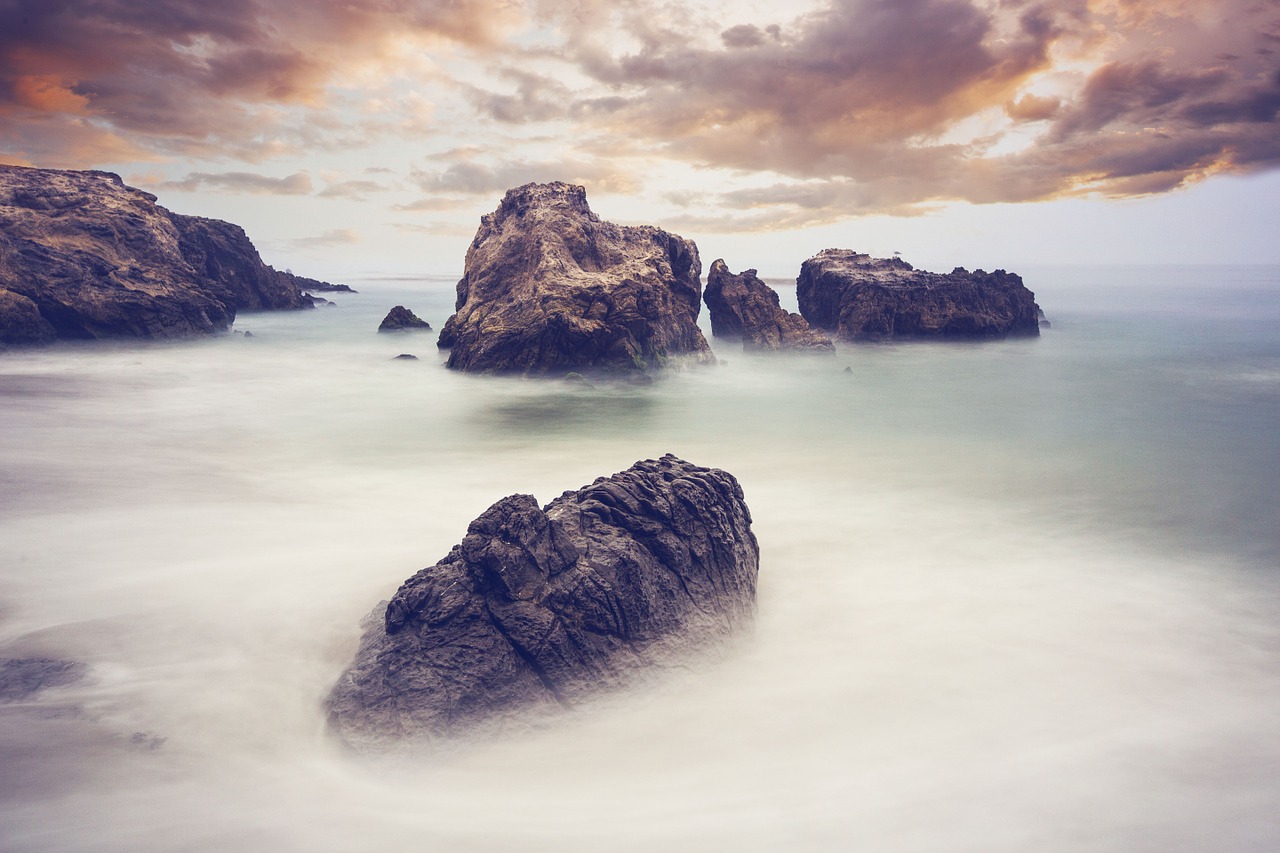 landscape rocks ocean free photo