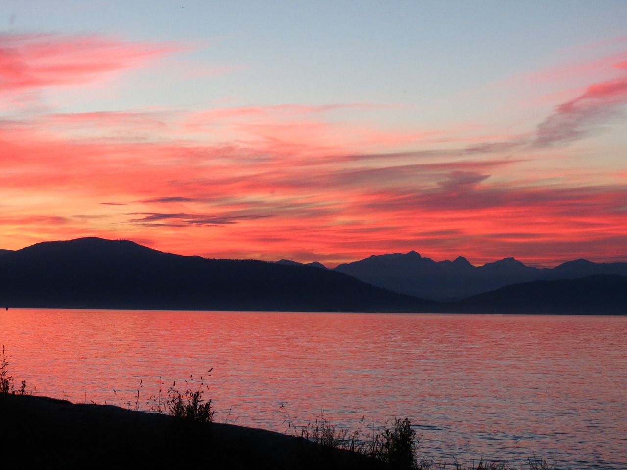 landscape ocean red free photo