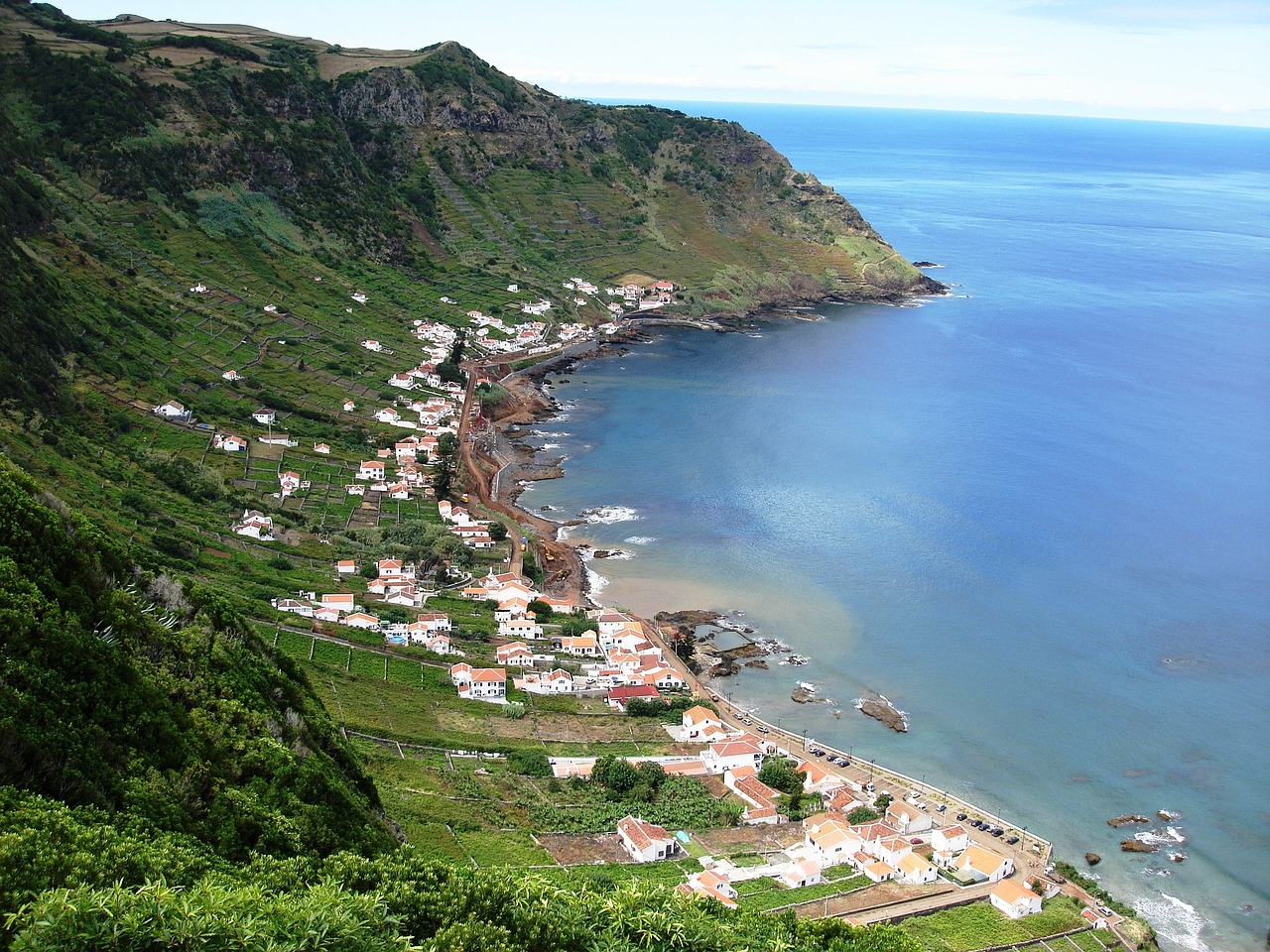 landscape azores mar free photo