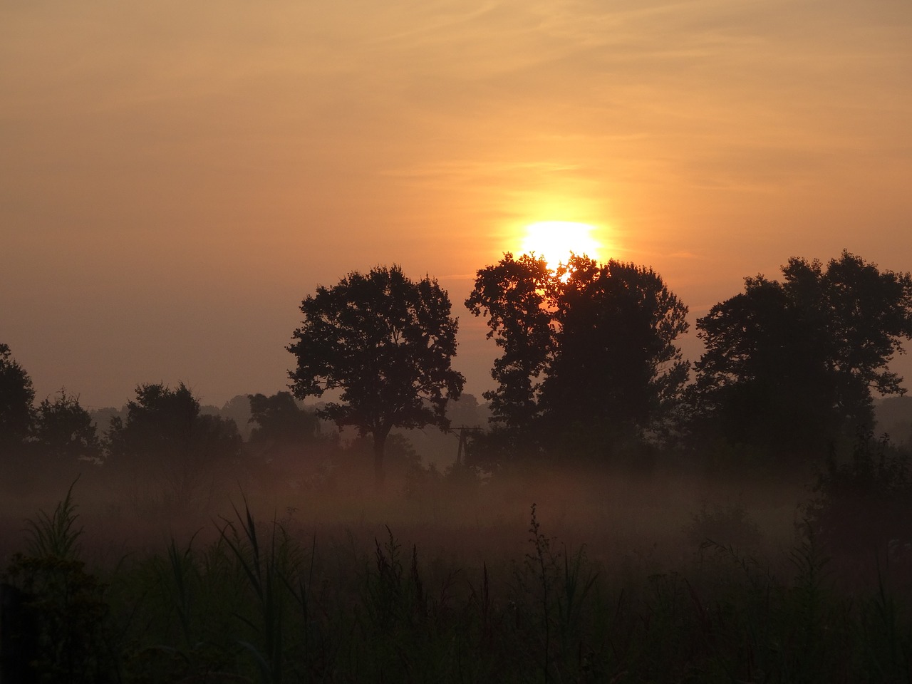 landscape poland sunrise free photo