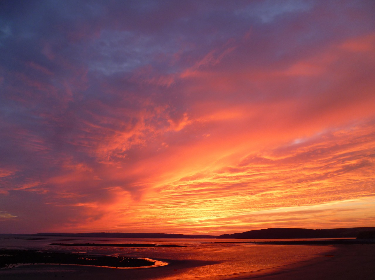 landscape shore sunset free photo