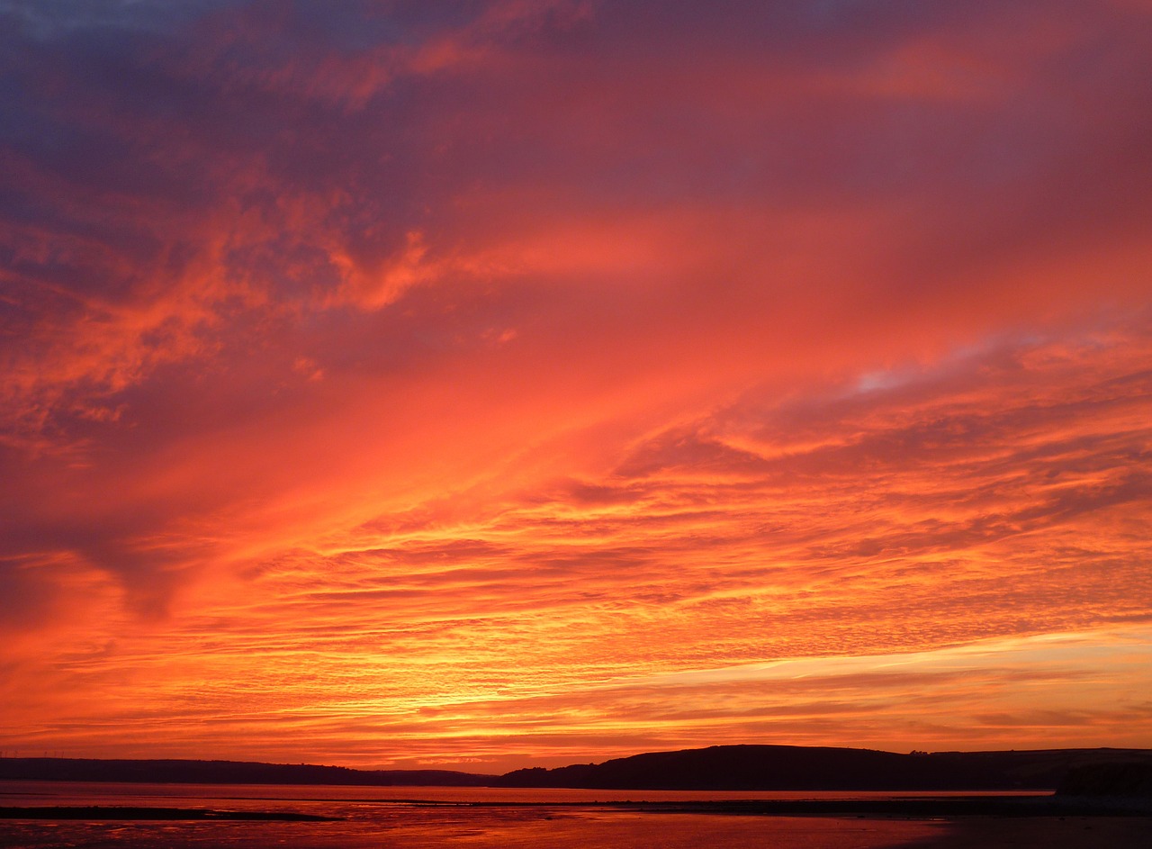 landscape shore sunset free photo