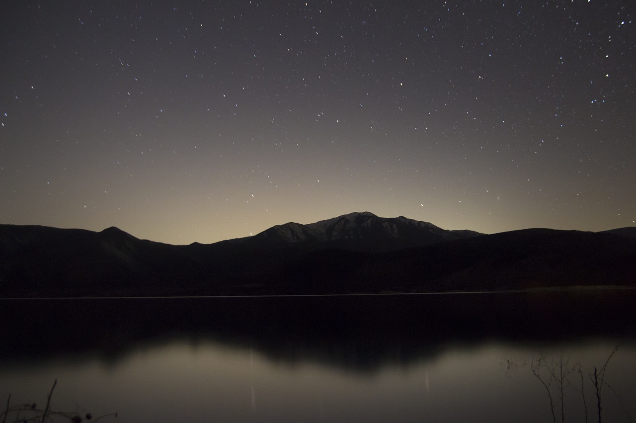 landscape mountains stars free photo