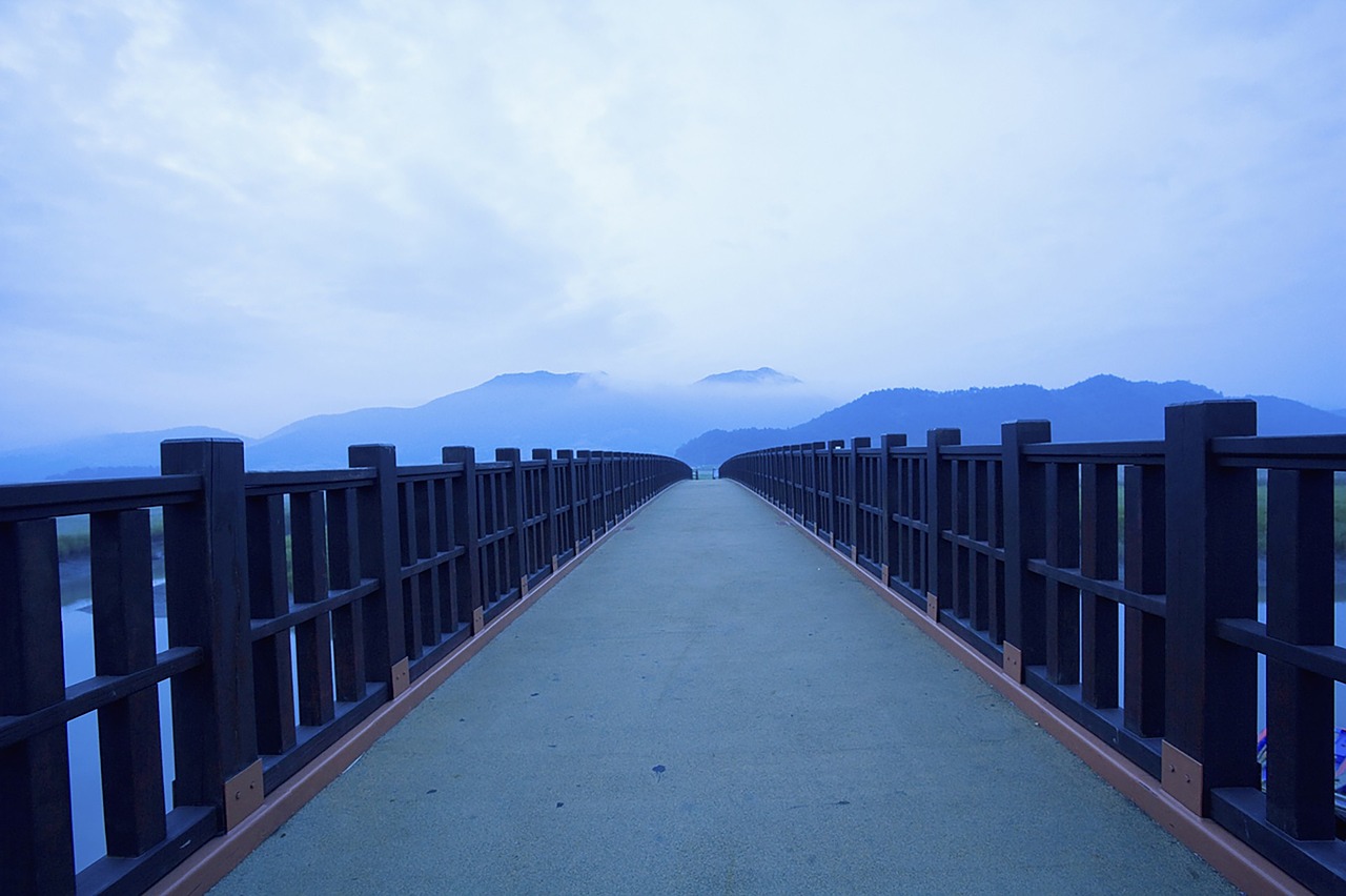 landscapes bridge blue free photo