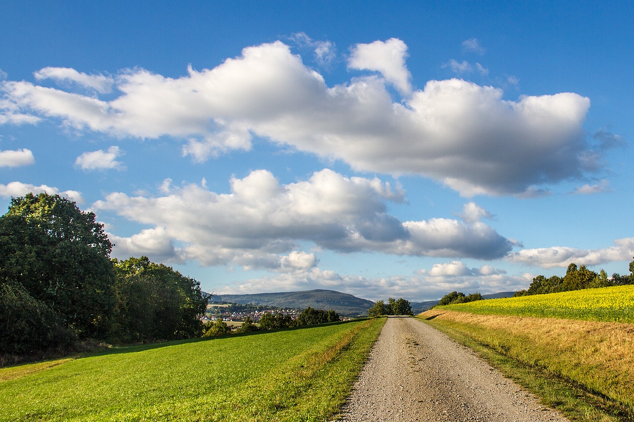 lane clouds autumn free photo