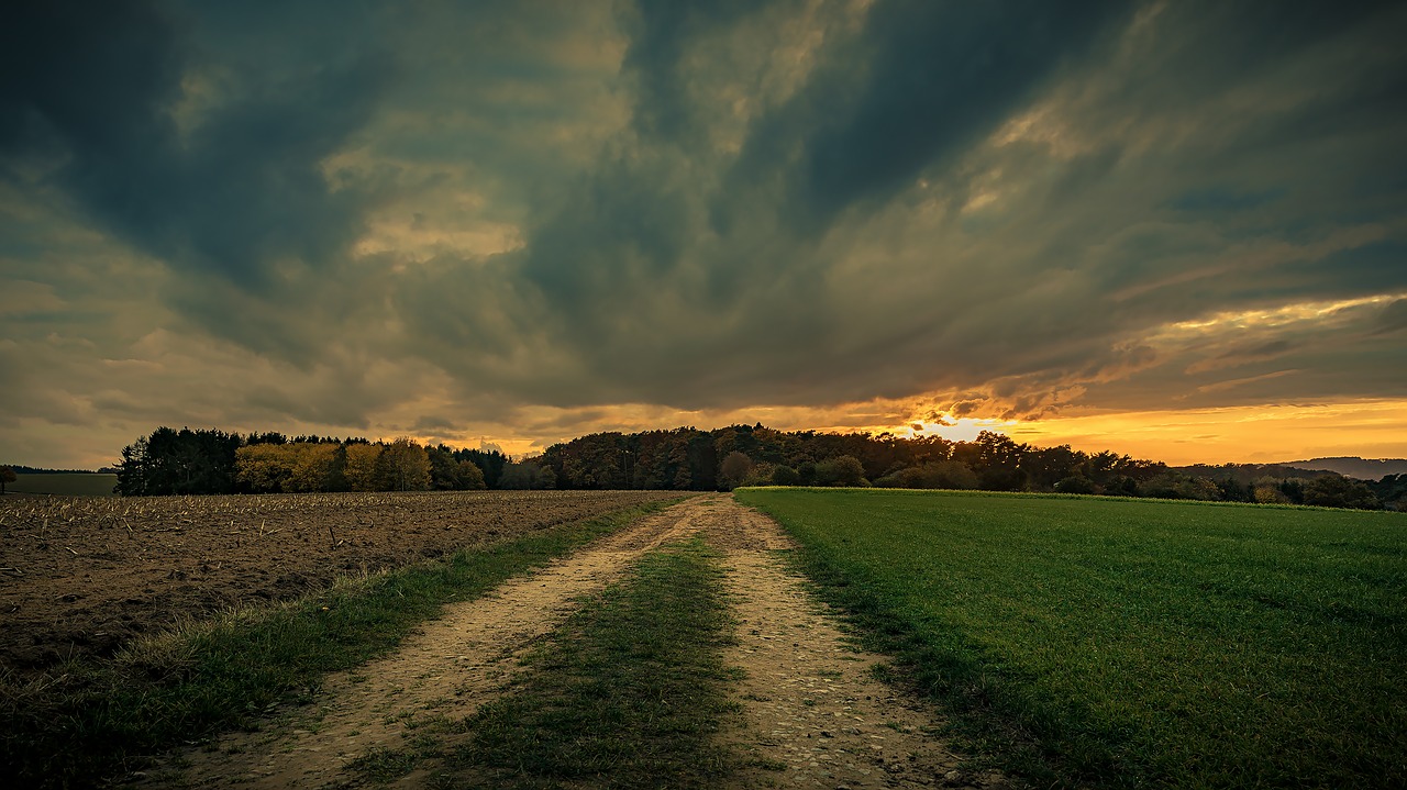 lane sunset sky free photo