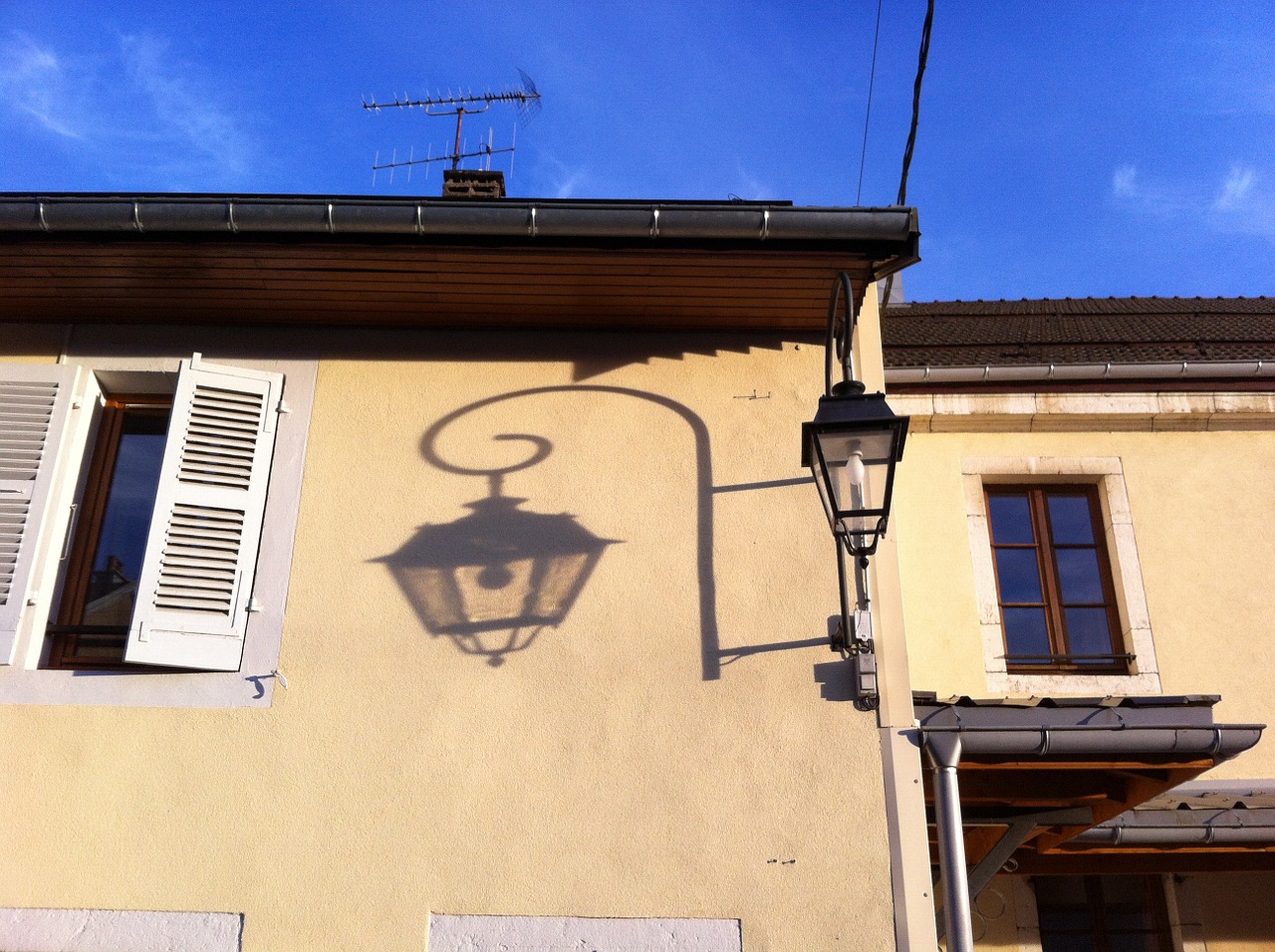 lantern shadow street free photo