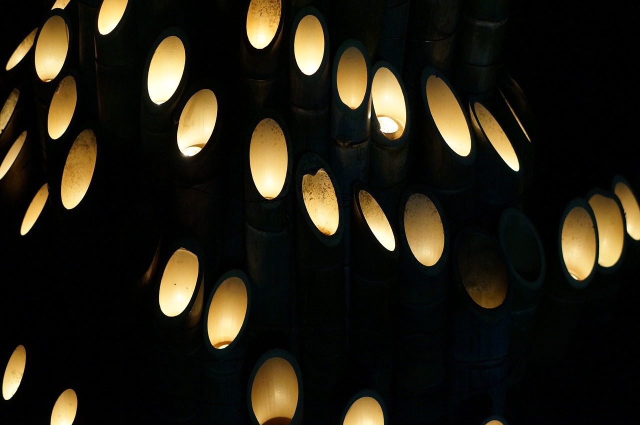 lantern fire bamboo lantern free photo