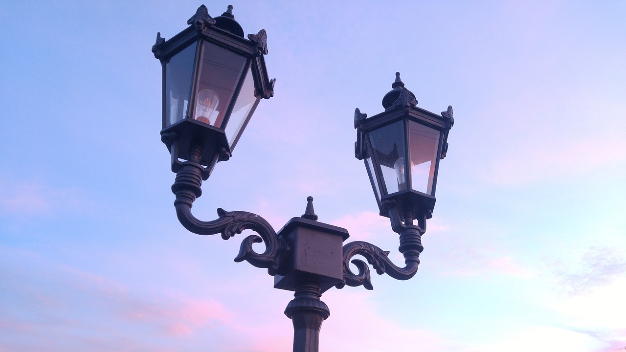 lantern sunset street lamp free photo