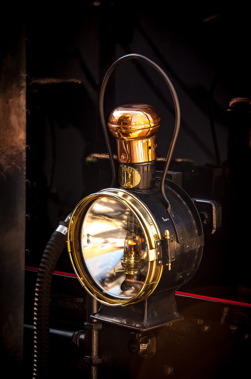 lantern steam locomotive nostalgia free photo