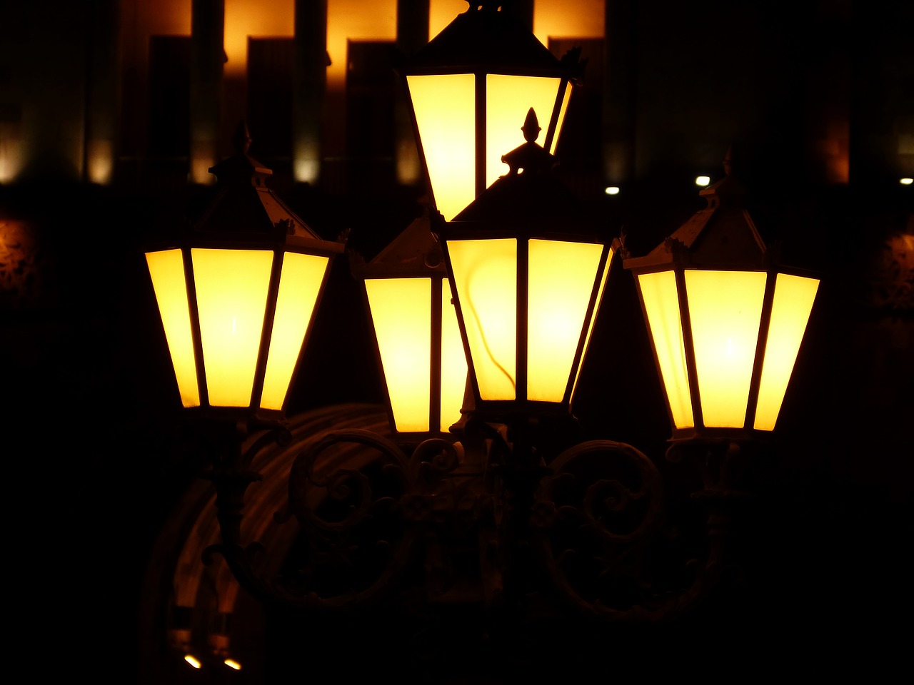 lantern at night bright free photo