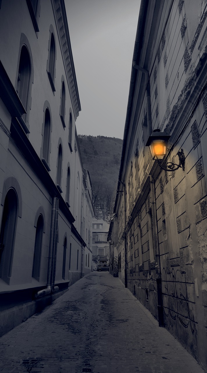 lantern city narrow street free photo