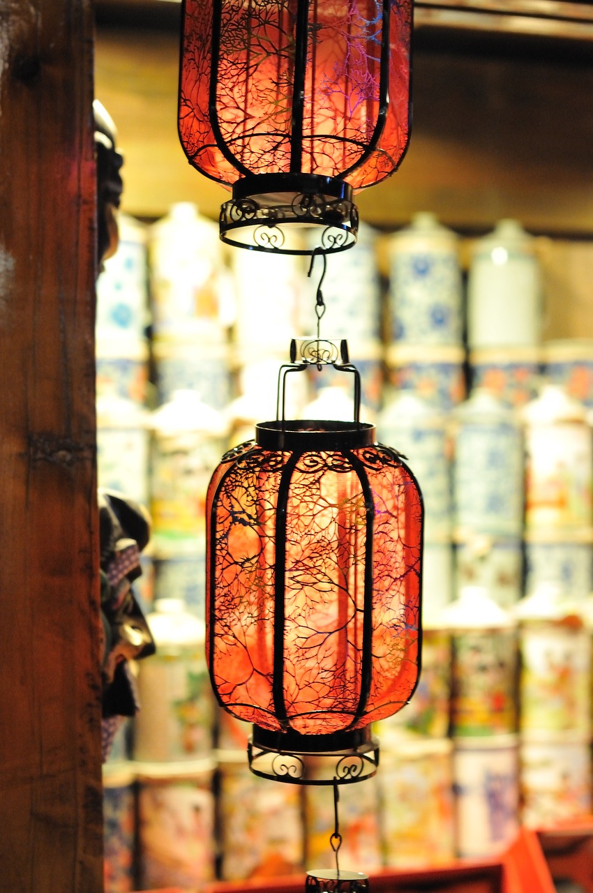 lantern the night hou hai free photo