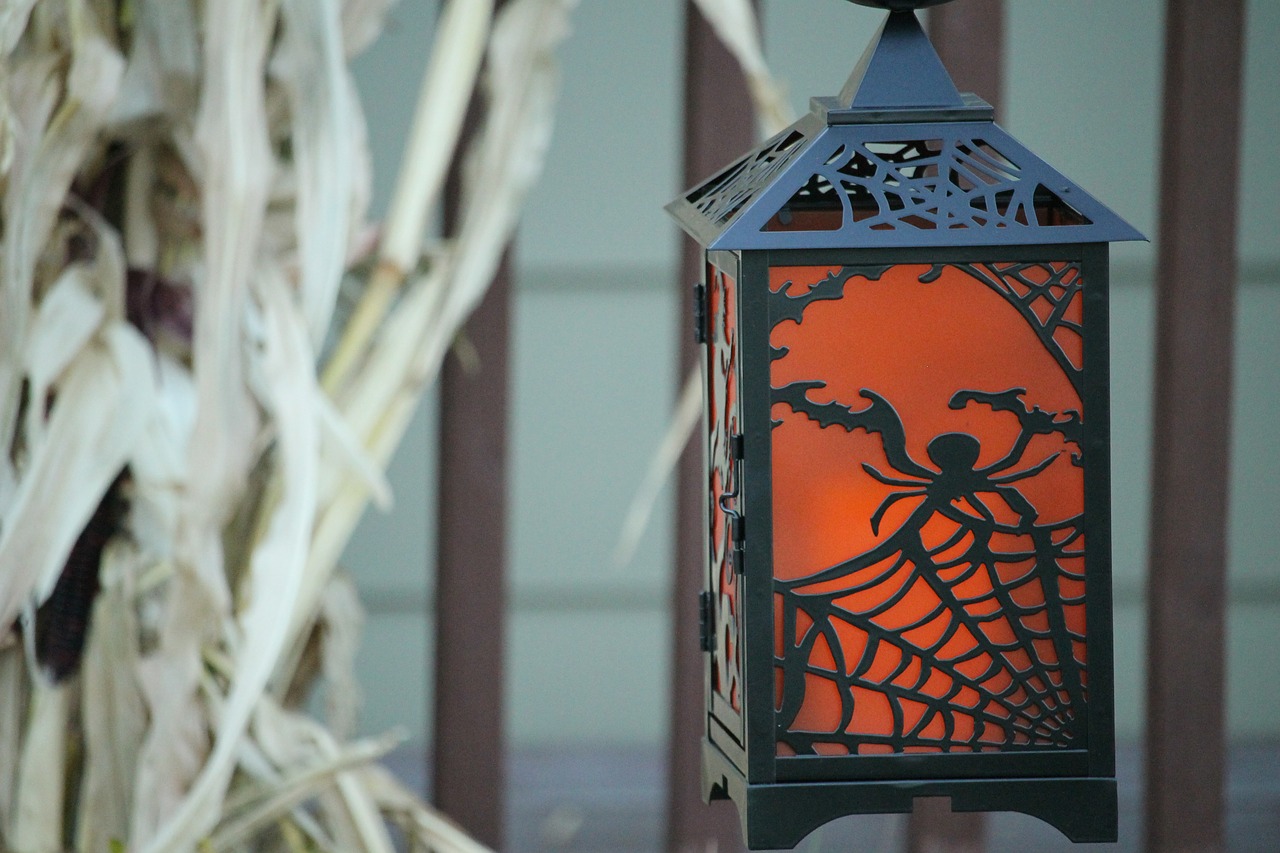 lantern halloween orange free photo