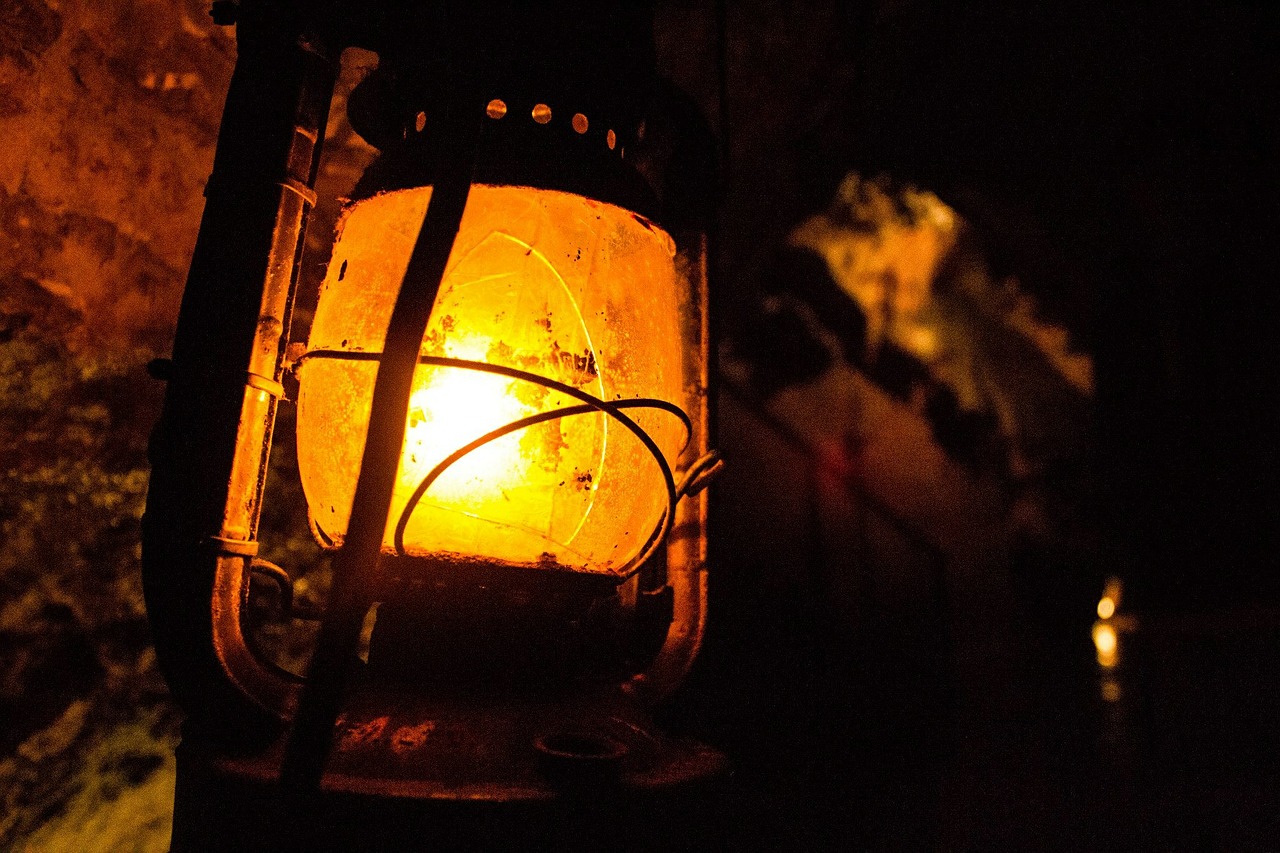 lantern dark cavern free photo