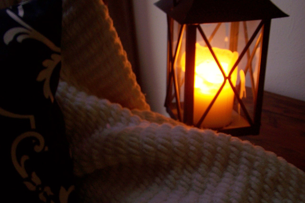 lantern candle blanket free photo