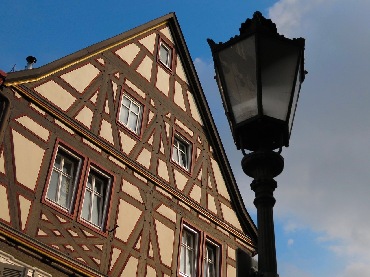 lantern timber framed house old town free photo