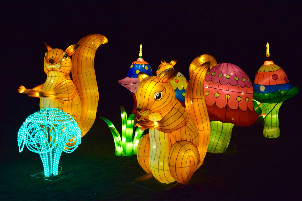 lanterns chinese night free photo