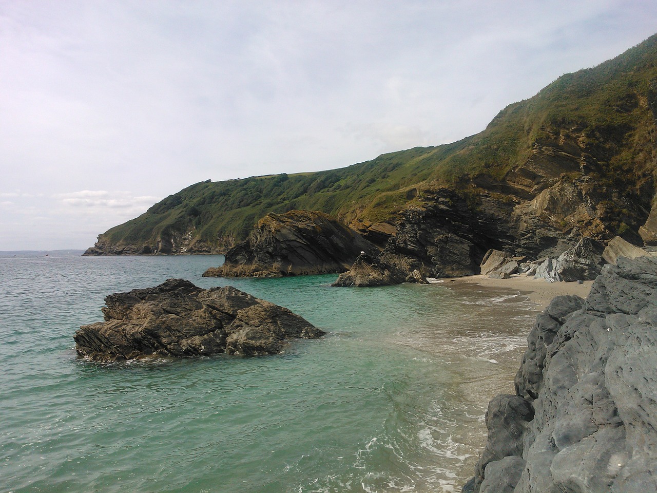 lantic bay cornwall beach free photo